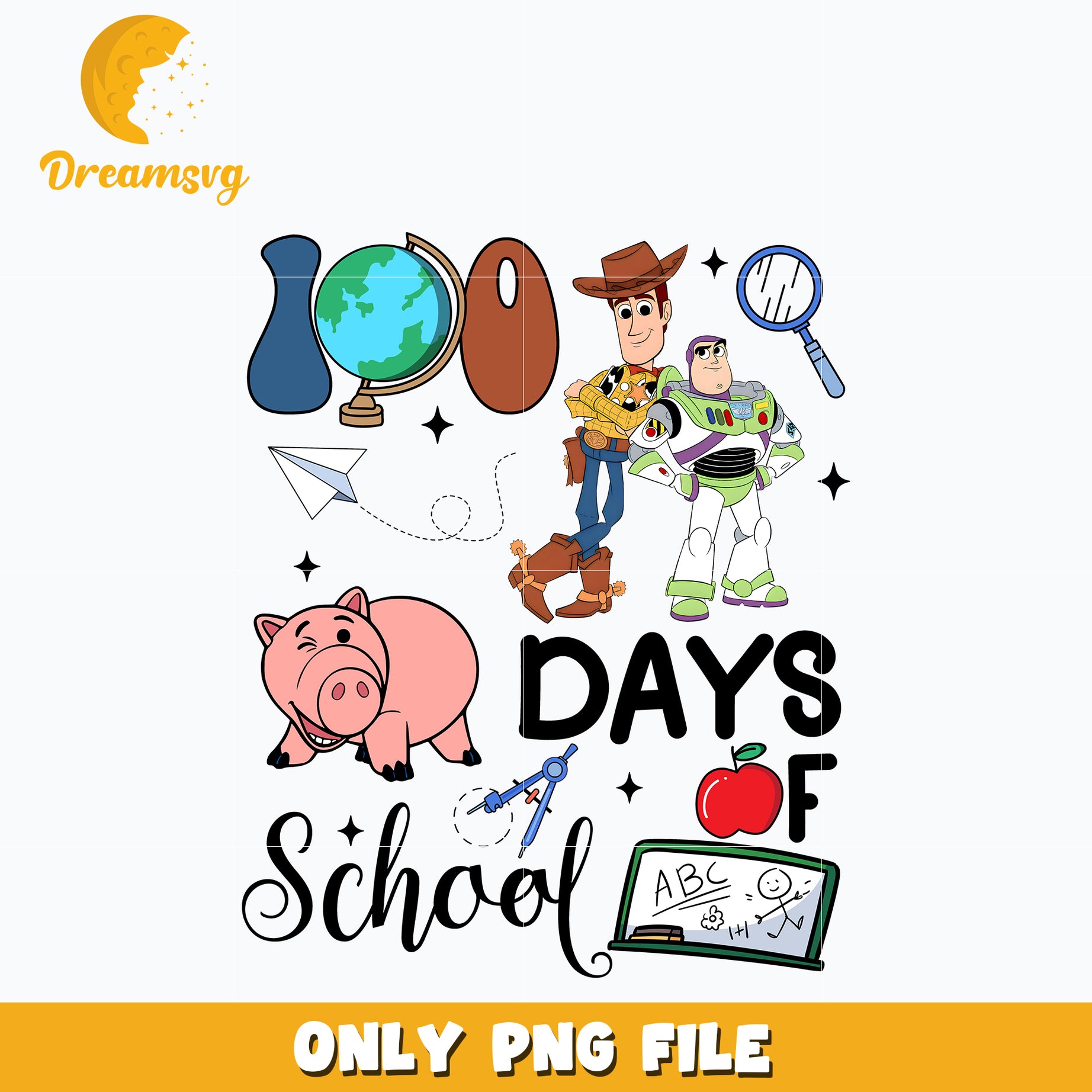 100 days of school Woody and Buzz Lightyear Png
