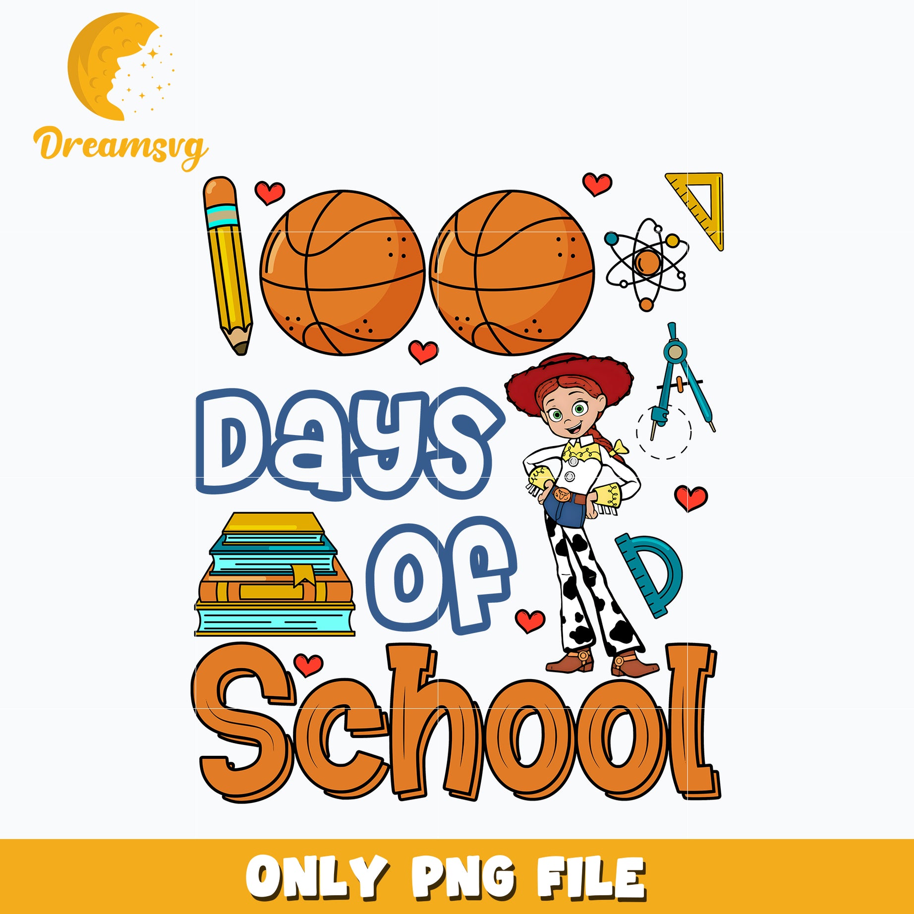 100 days of school Jessie Png