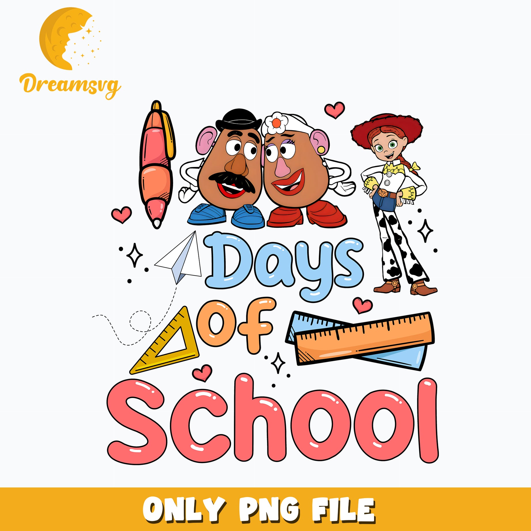 100 days of school toy story Png