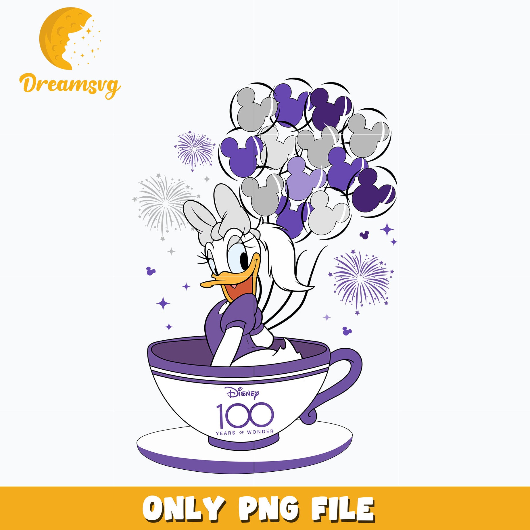 Cup tea daisy duck design png