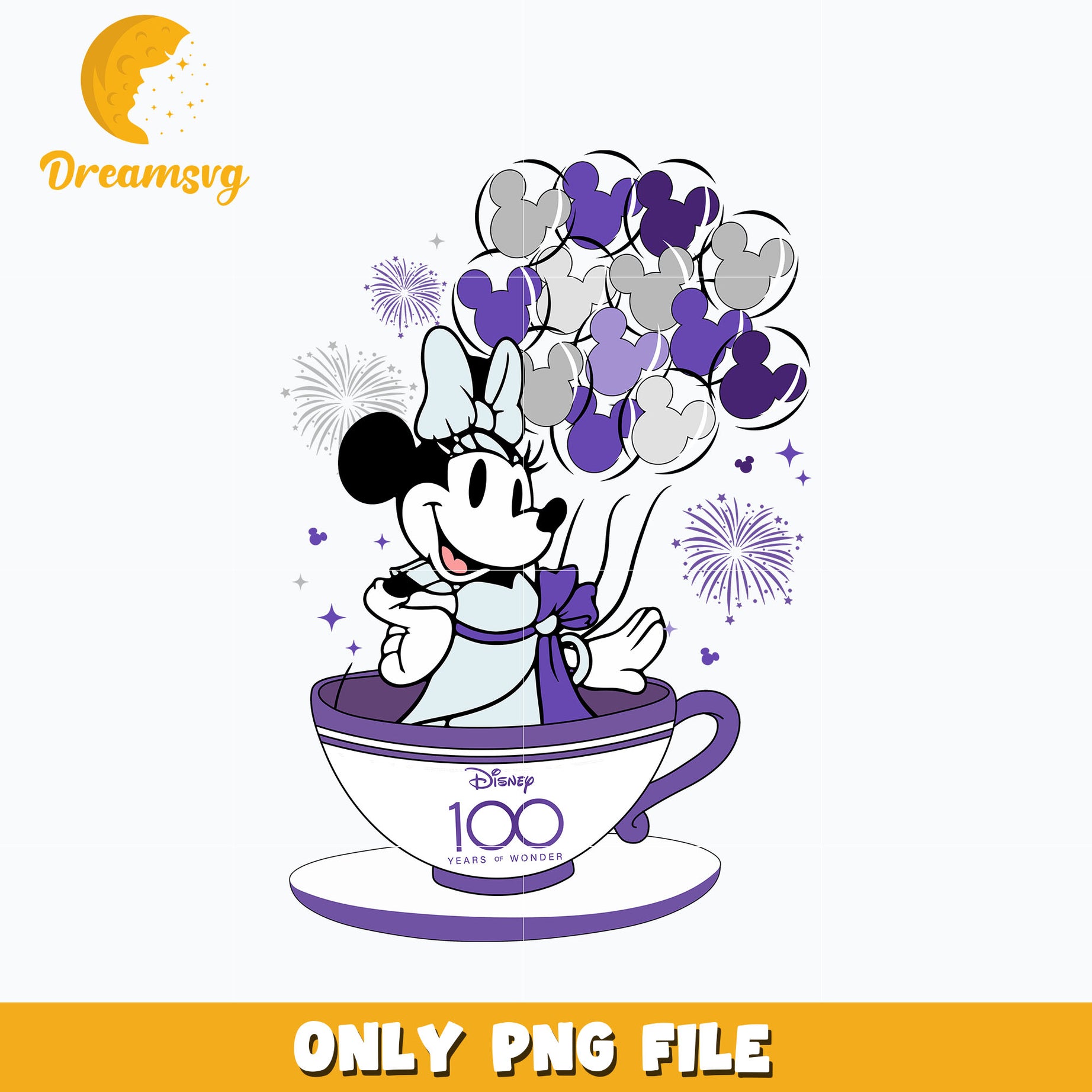 Cup tea Minnie mouse design png