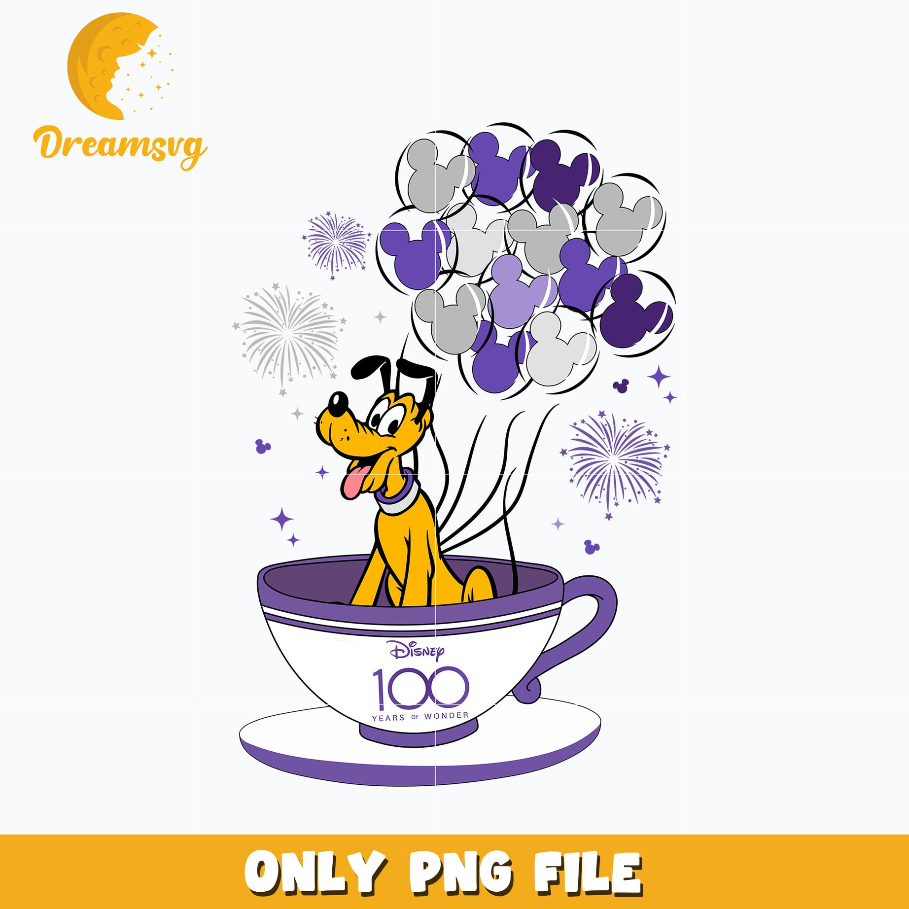 Cup tea Pluto dog design png