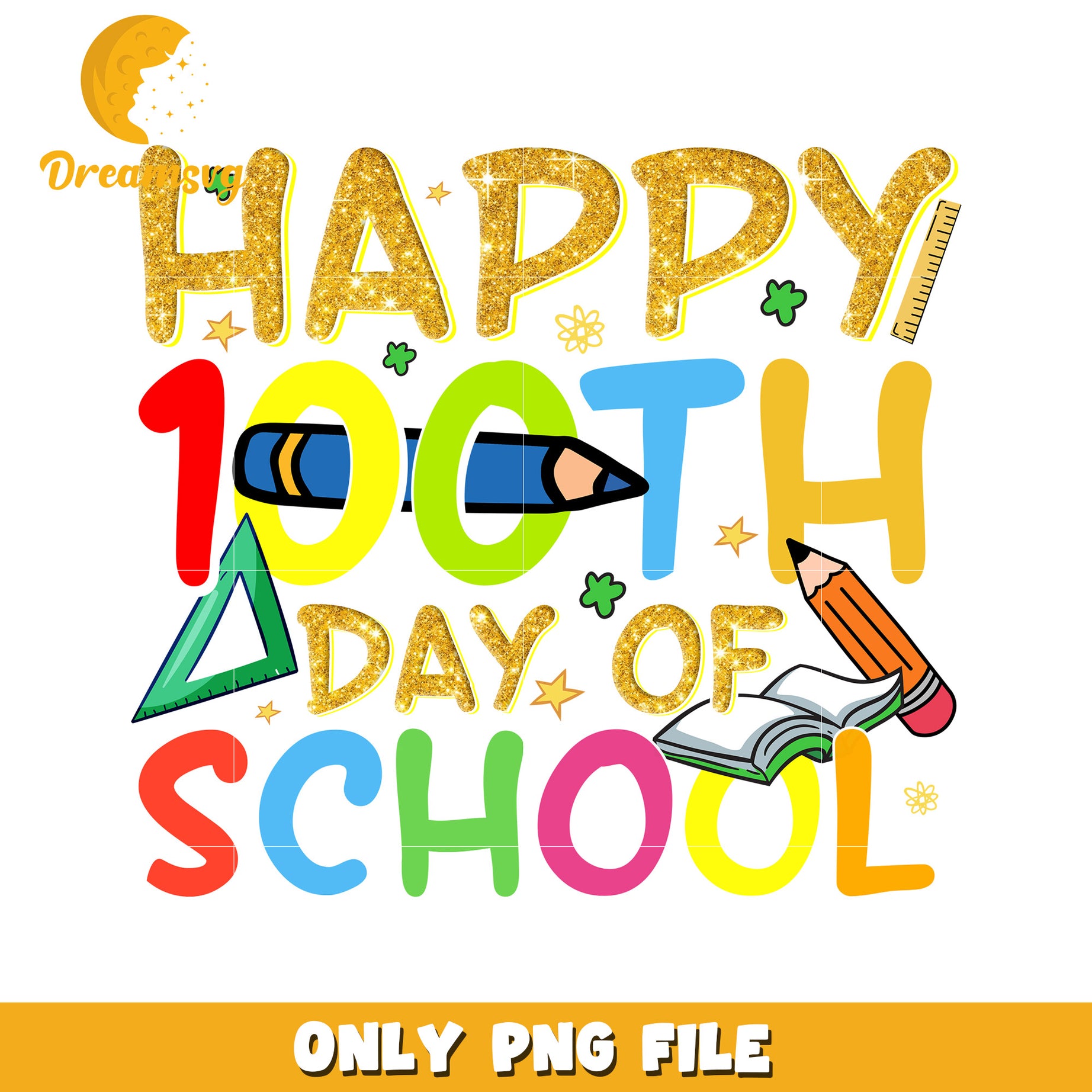 100th Day School PNG Design