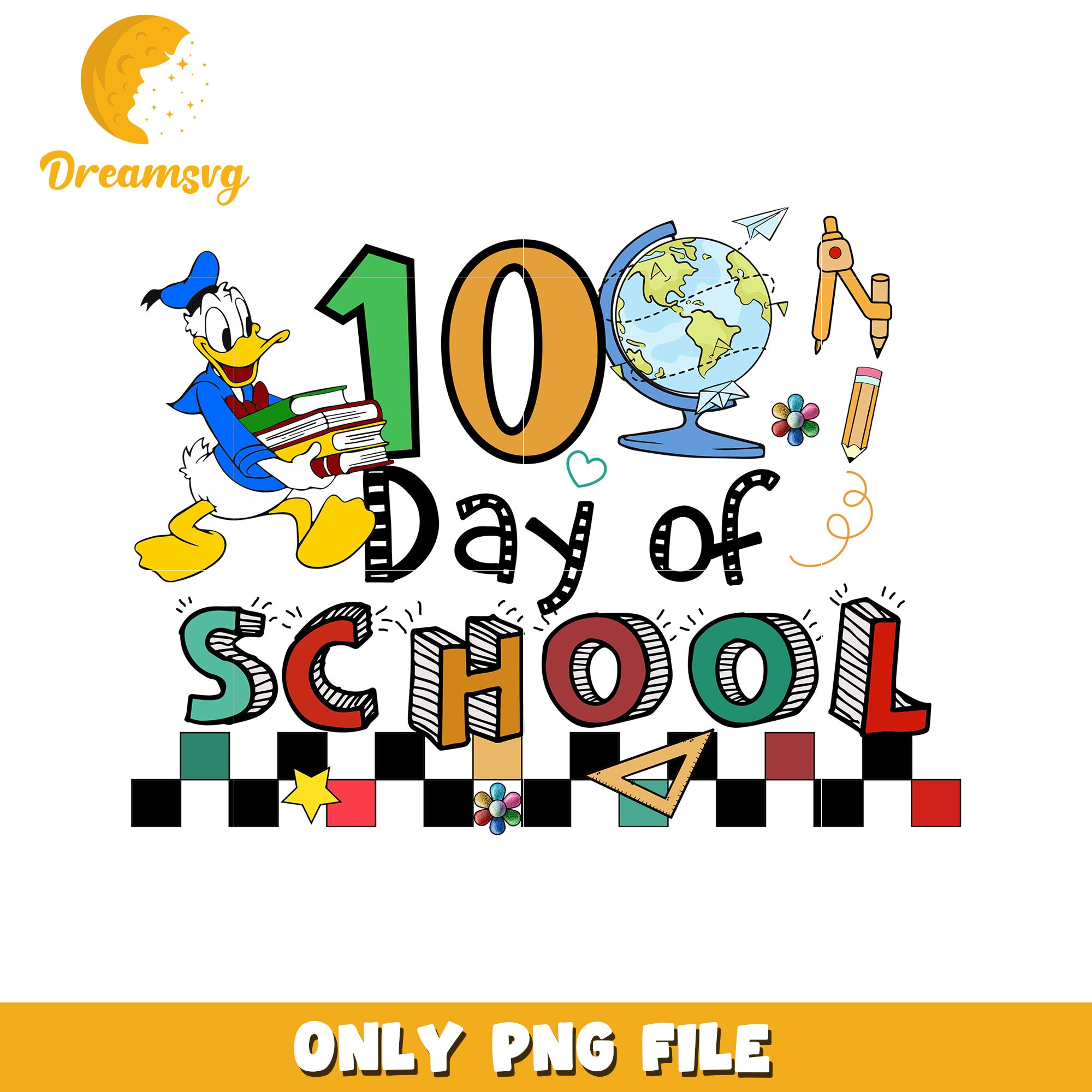 100th Day School PNG Donald Duck