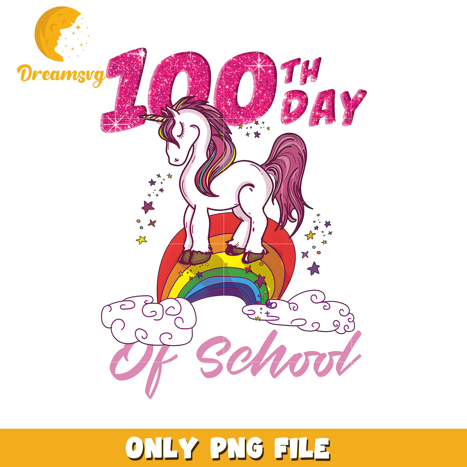 100th Day Unicorn PNG School