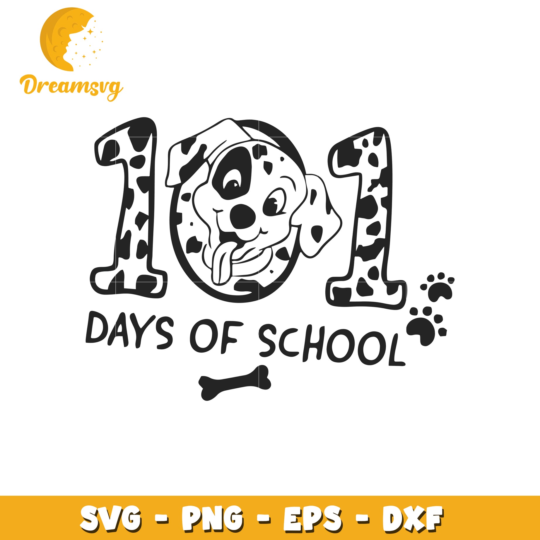 101 Days of School Dalmatian SVG