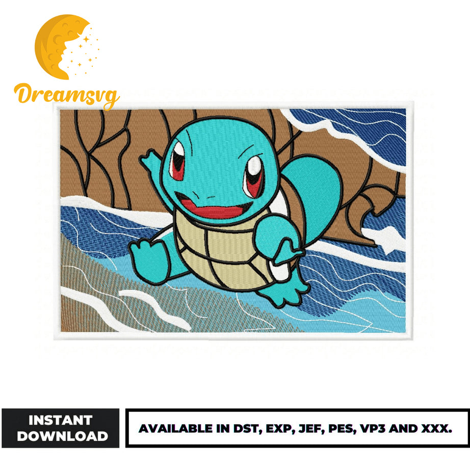 Squirtle embroidery design