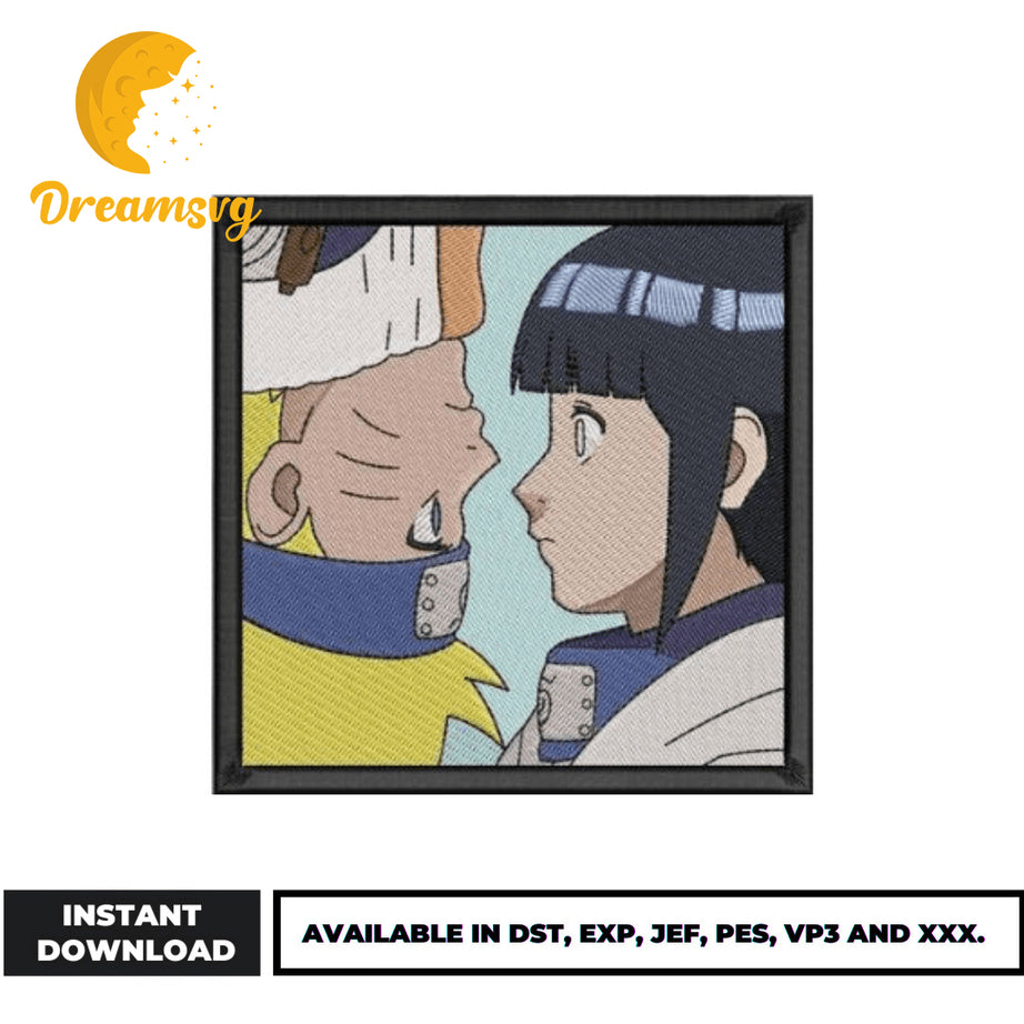 Naruto And Hinata embroidery design, Naruto embroidery