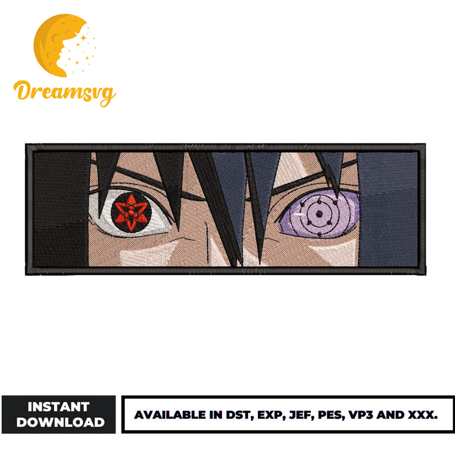 Sasuke Eyes embroidery design, Naruto embroidery