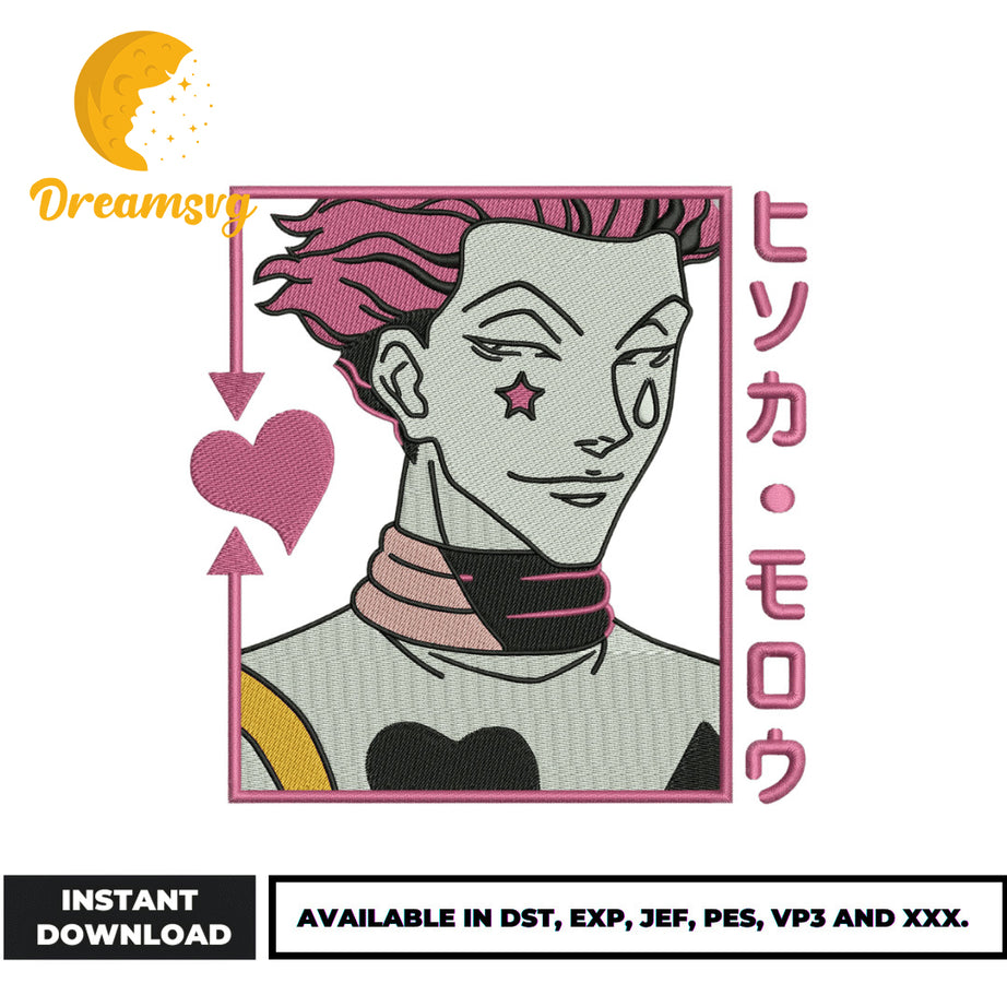 Hisoka face embroidery design