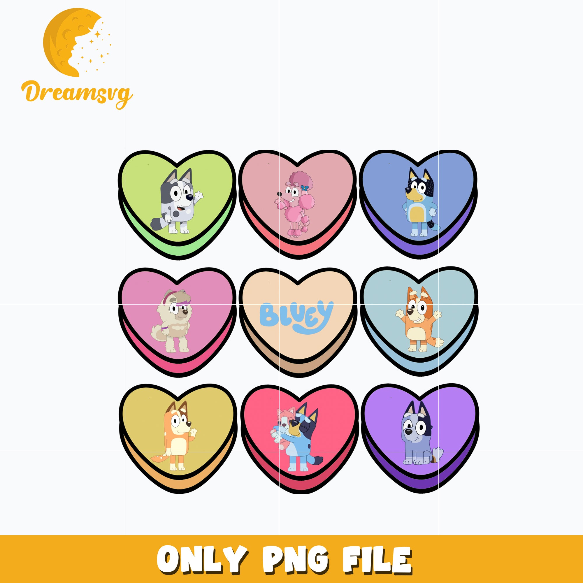 Bluey character Heart Valentine Png – DreamSVG Store