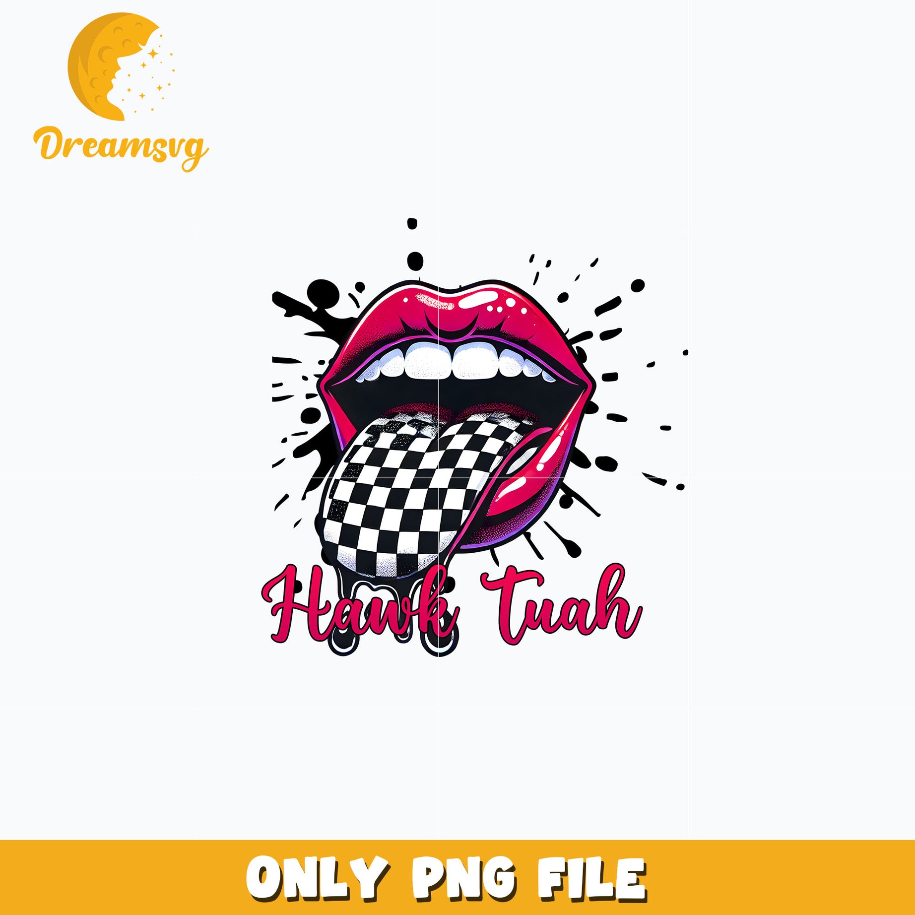 Hawk Tuah lips design png