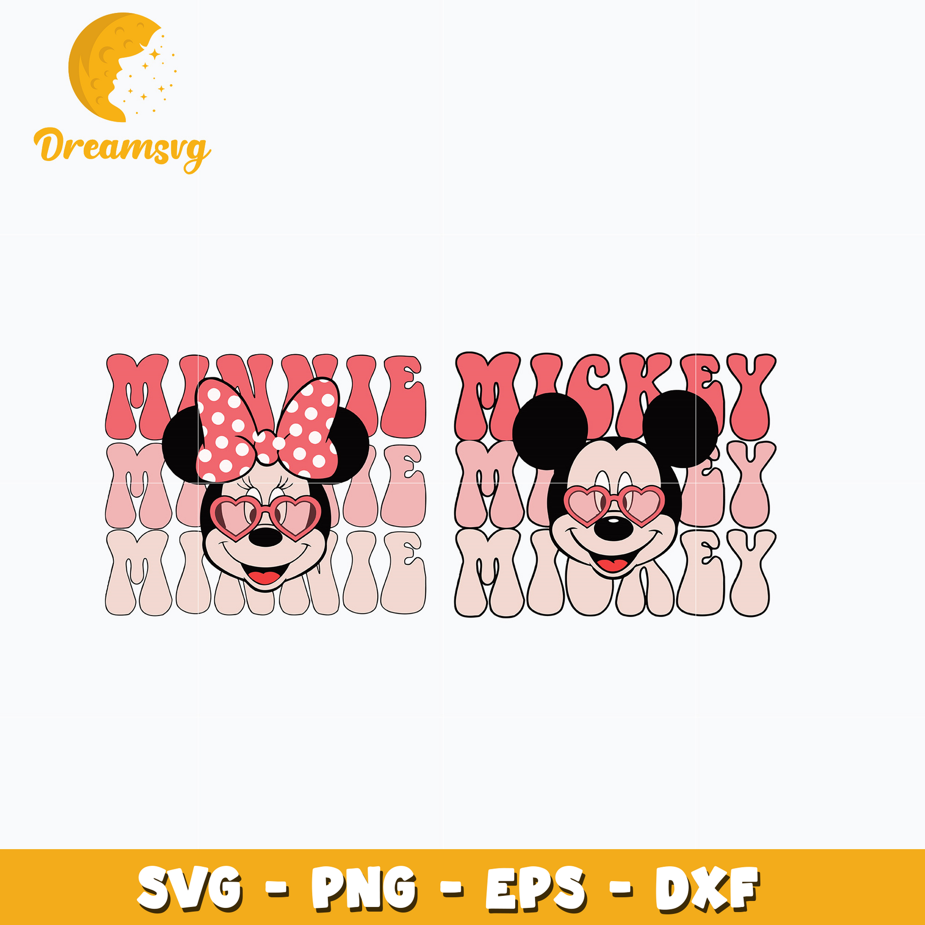 Mickey mouse couple valentine Svg