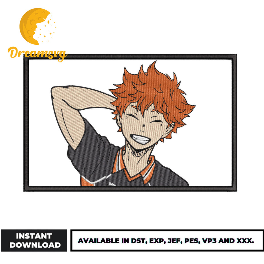 Shoyo Hinata embroidery design