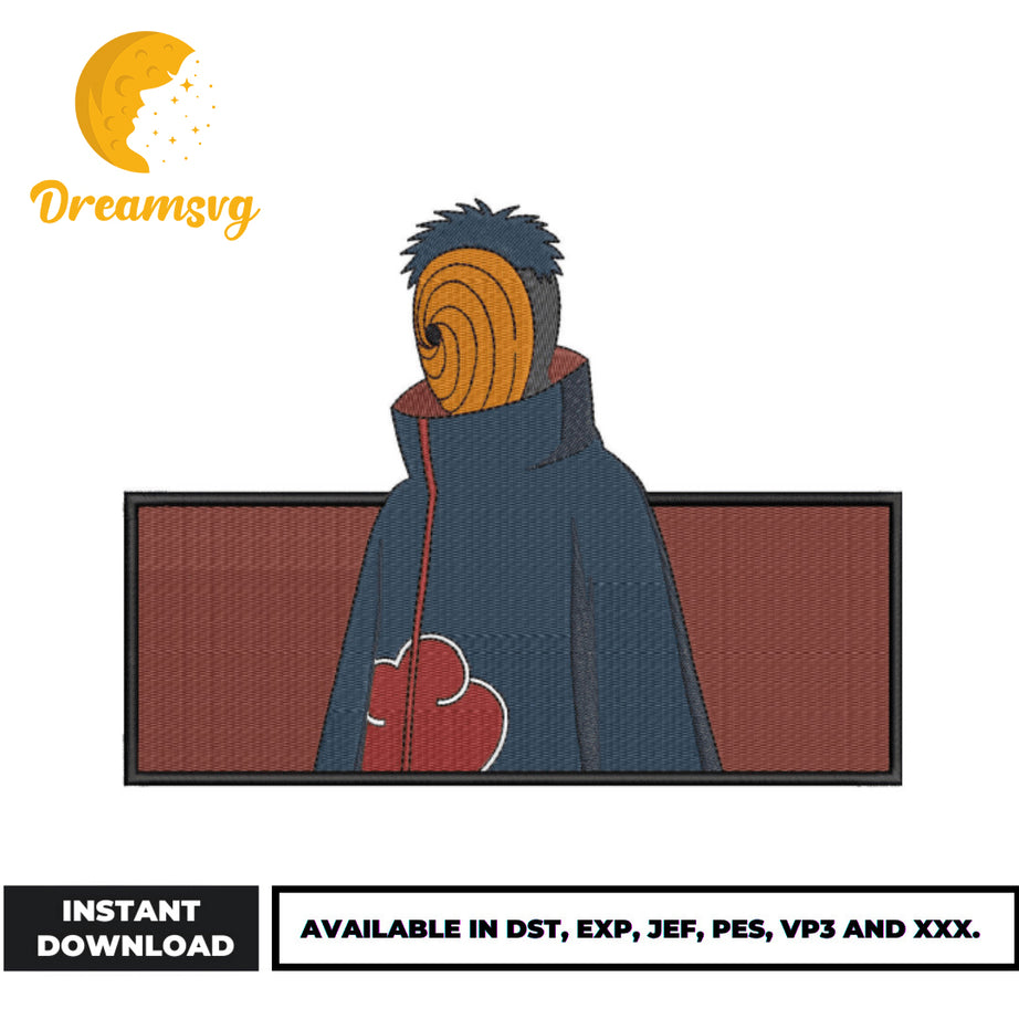 Obito uchiha mask embroidery design