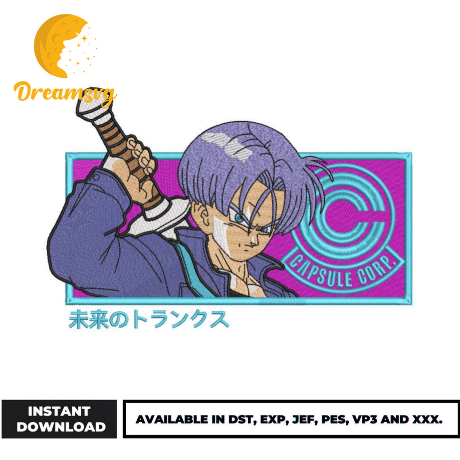 Future Trunks embroidery design