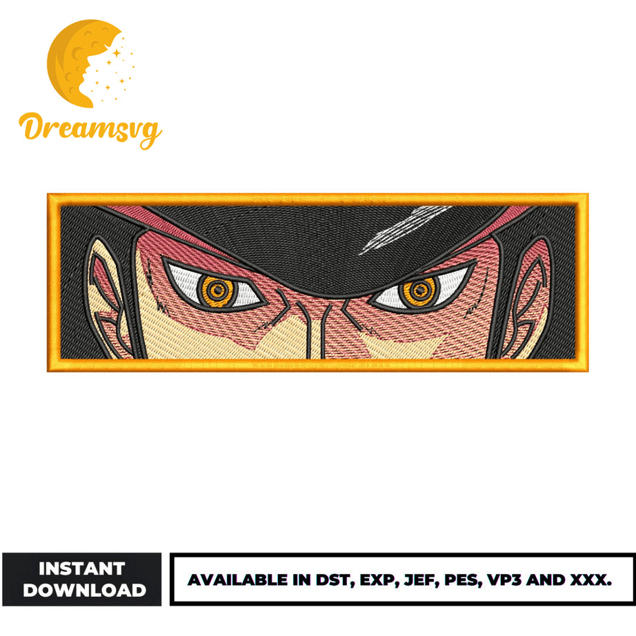 Dracule Mihawk eyes embroidery design