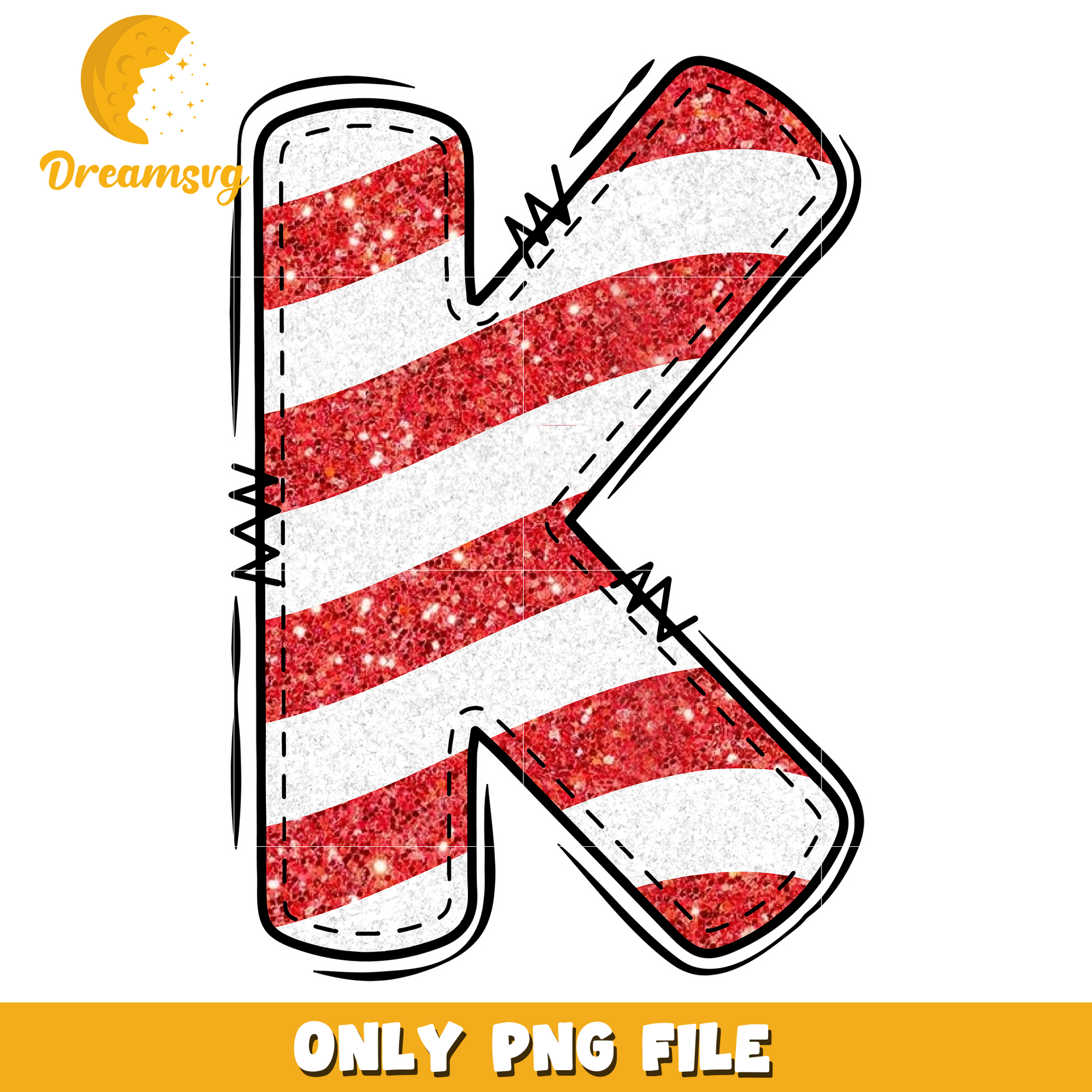 Letter K 4th of july png design