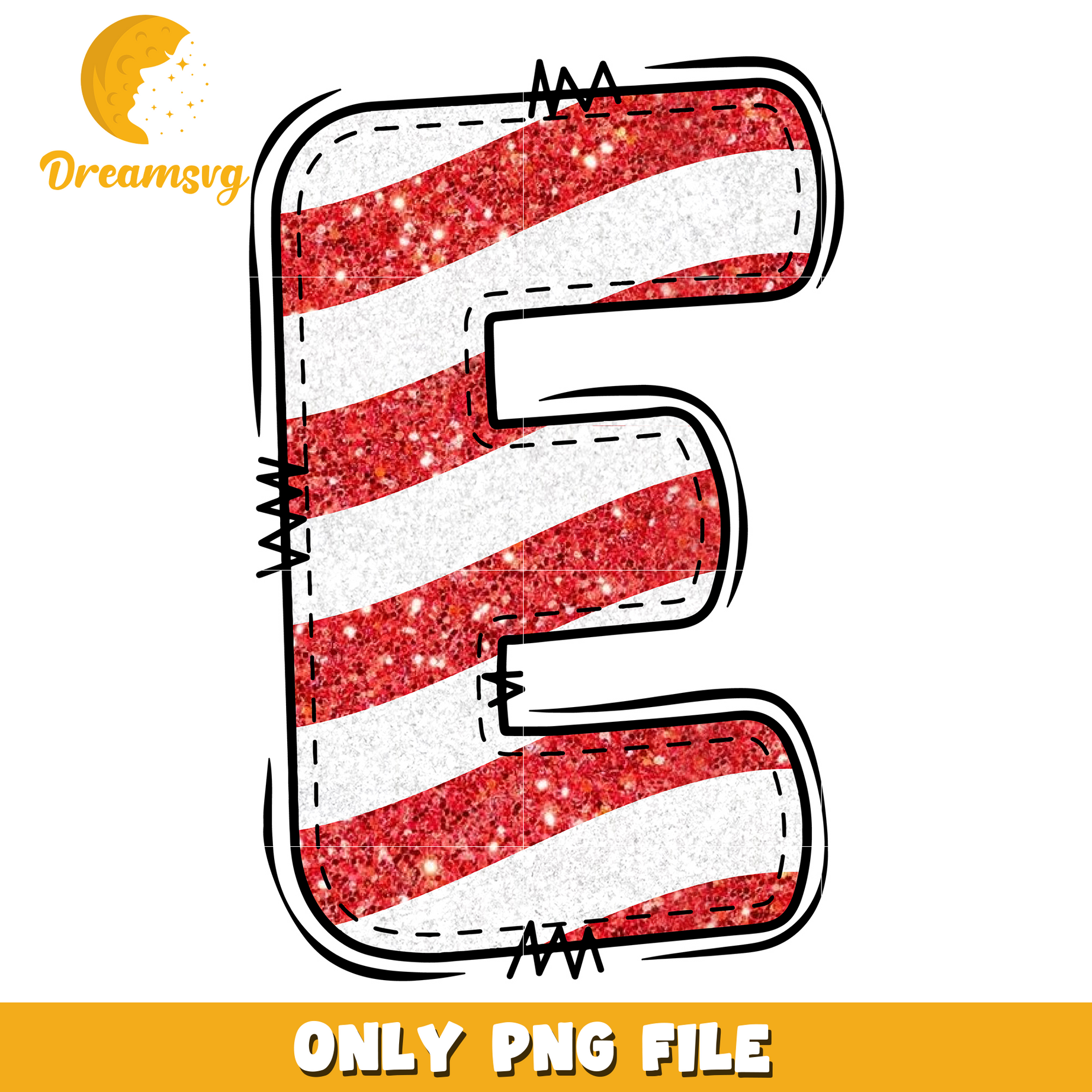 Letter E 4th of july png design