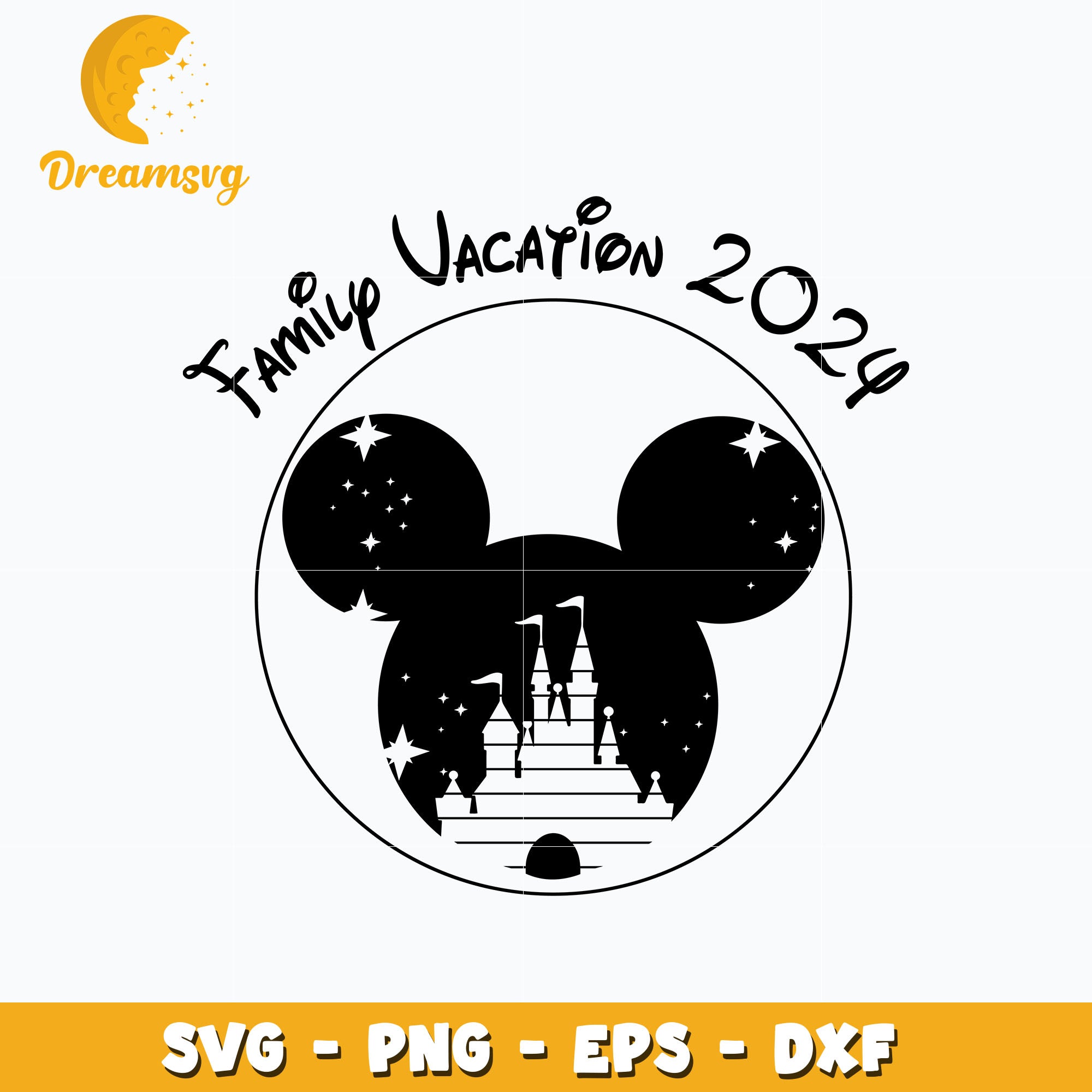 Family Vacation 2024 svg, mickey head svg, digital download