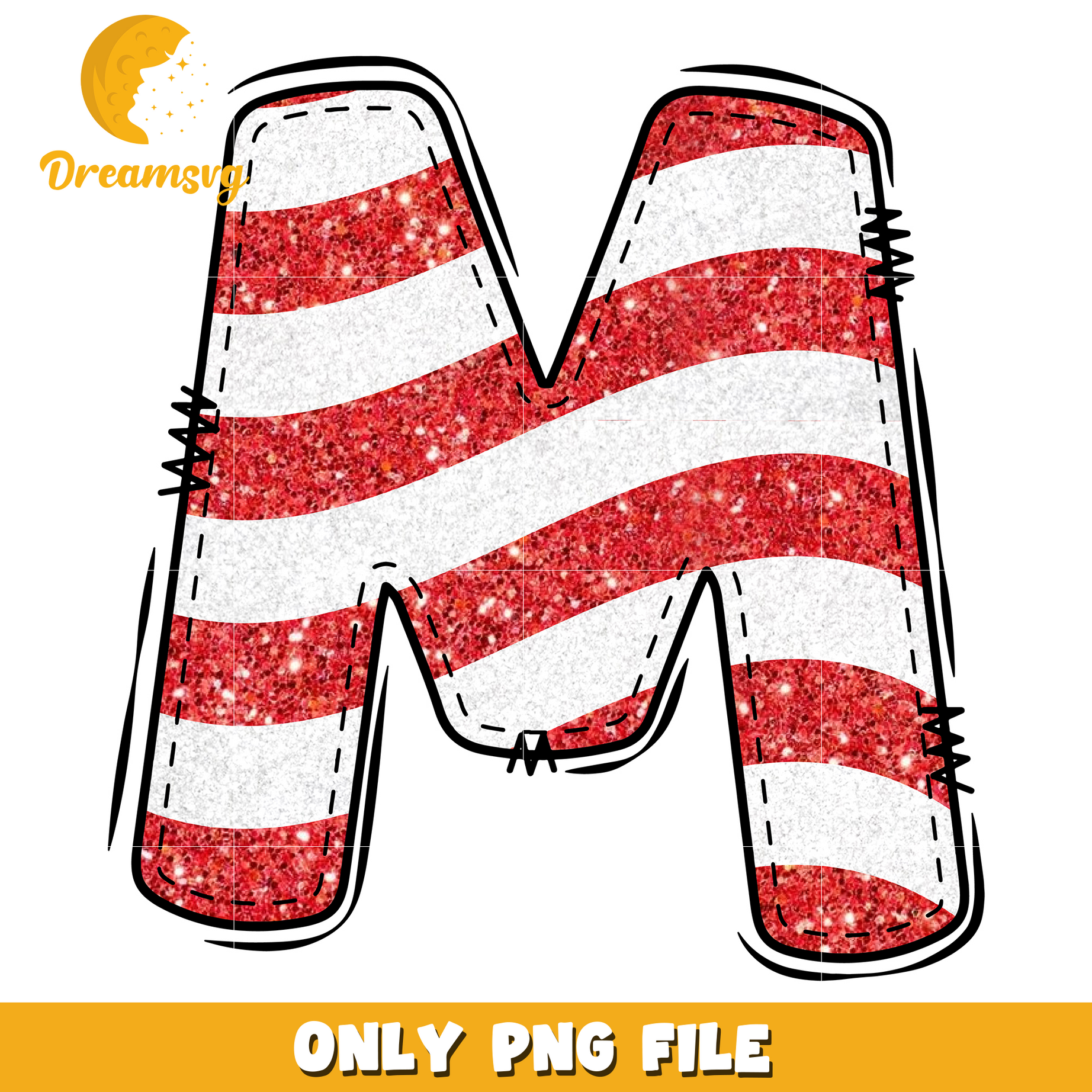 Letter M 4th of july png design