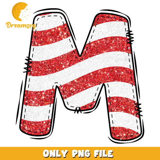 Letter M 4th of july png design