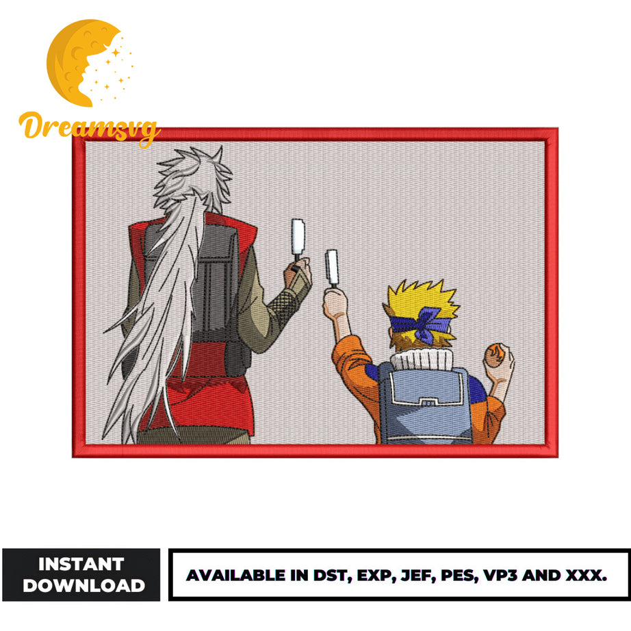 Naruto And Jiraiya Ice Cream embroidery design