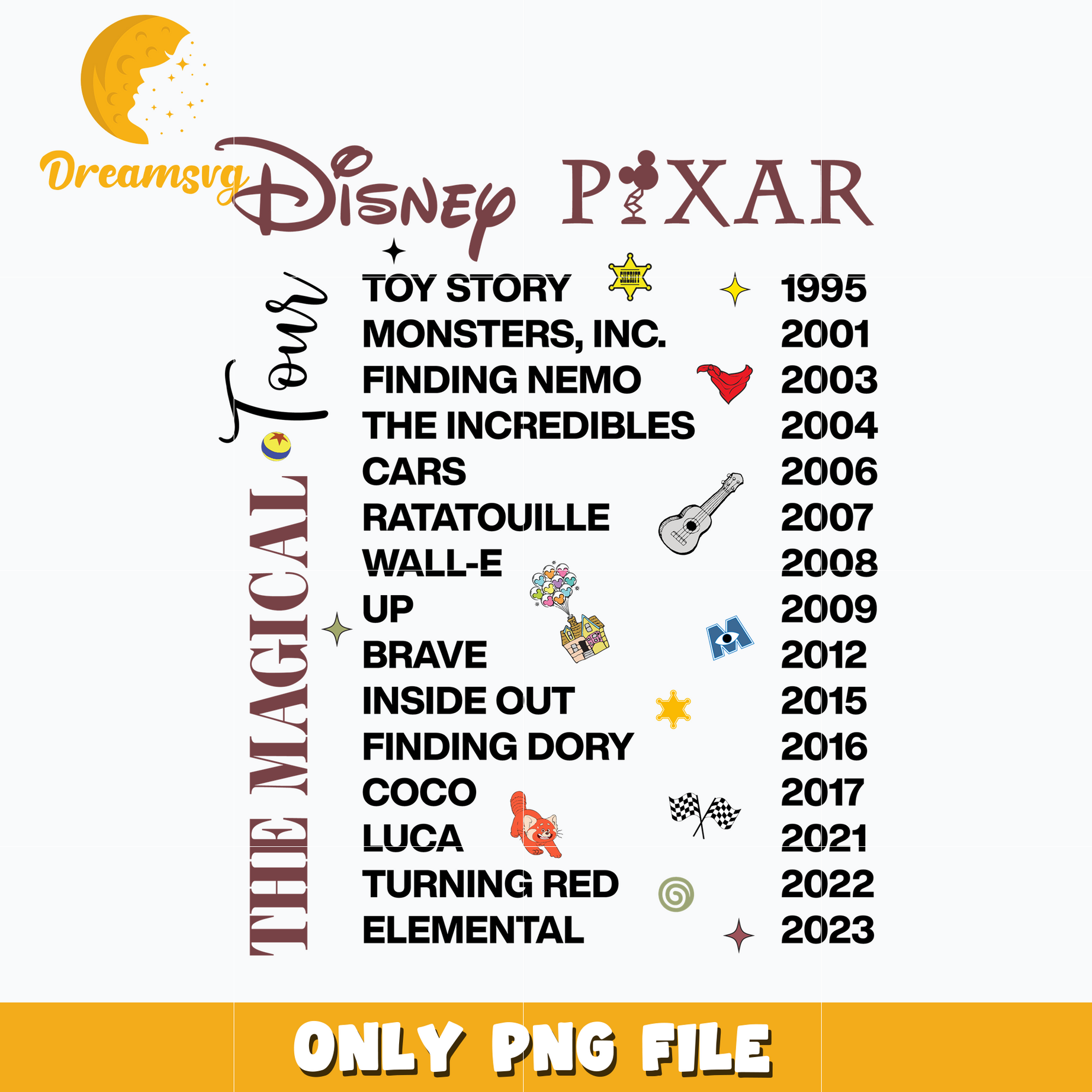 The magical tour Png, Disney pixar png