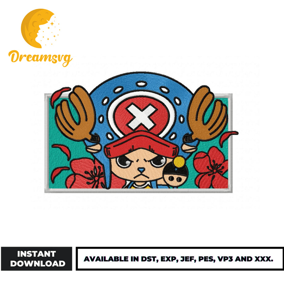 Chopper face embroidery design