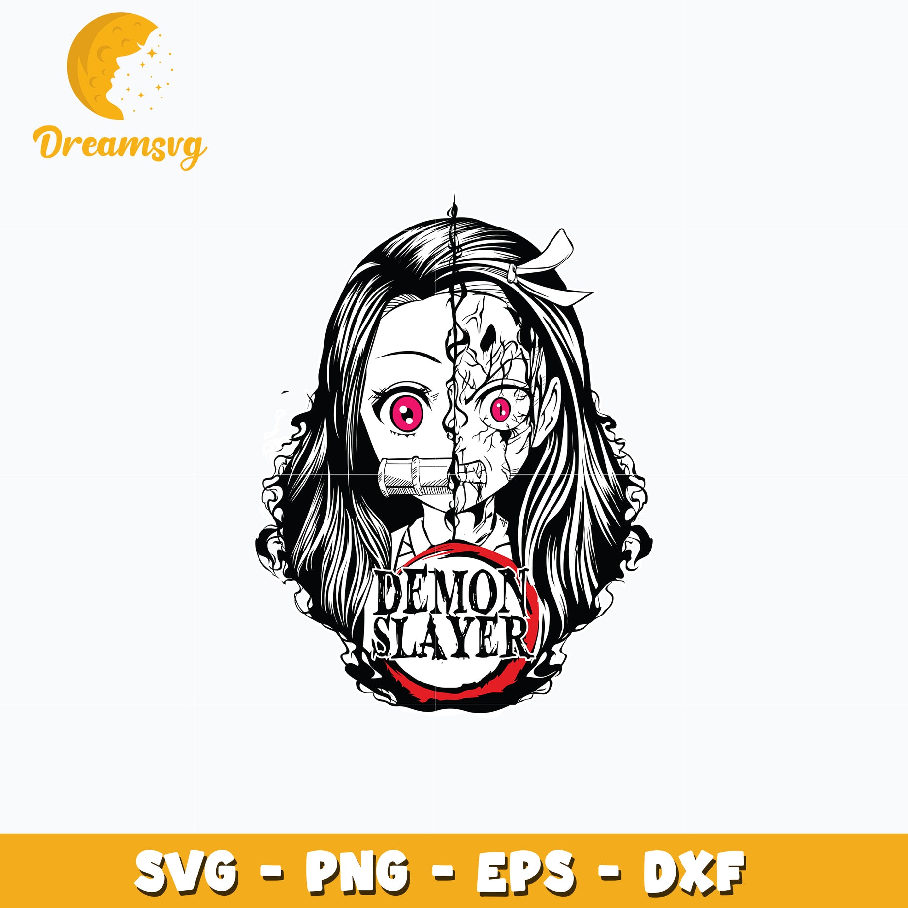 Nezuko half demon form design svg, anime svg, Kimetsu no Yaiba svg