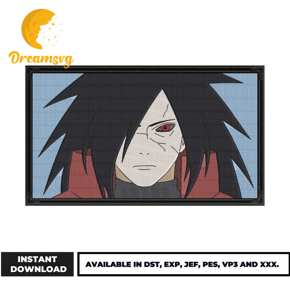 Uchiha Madara face embroidery design