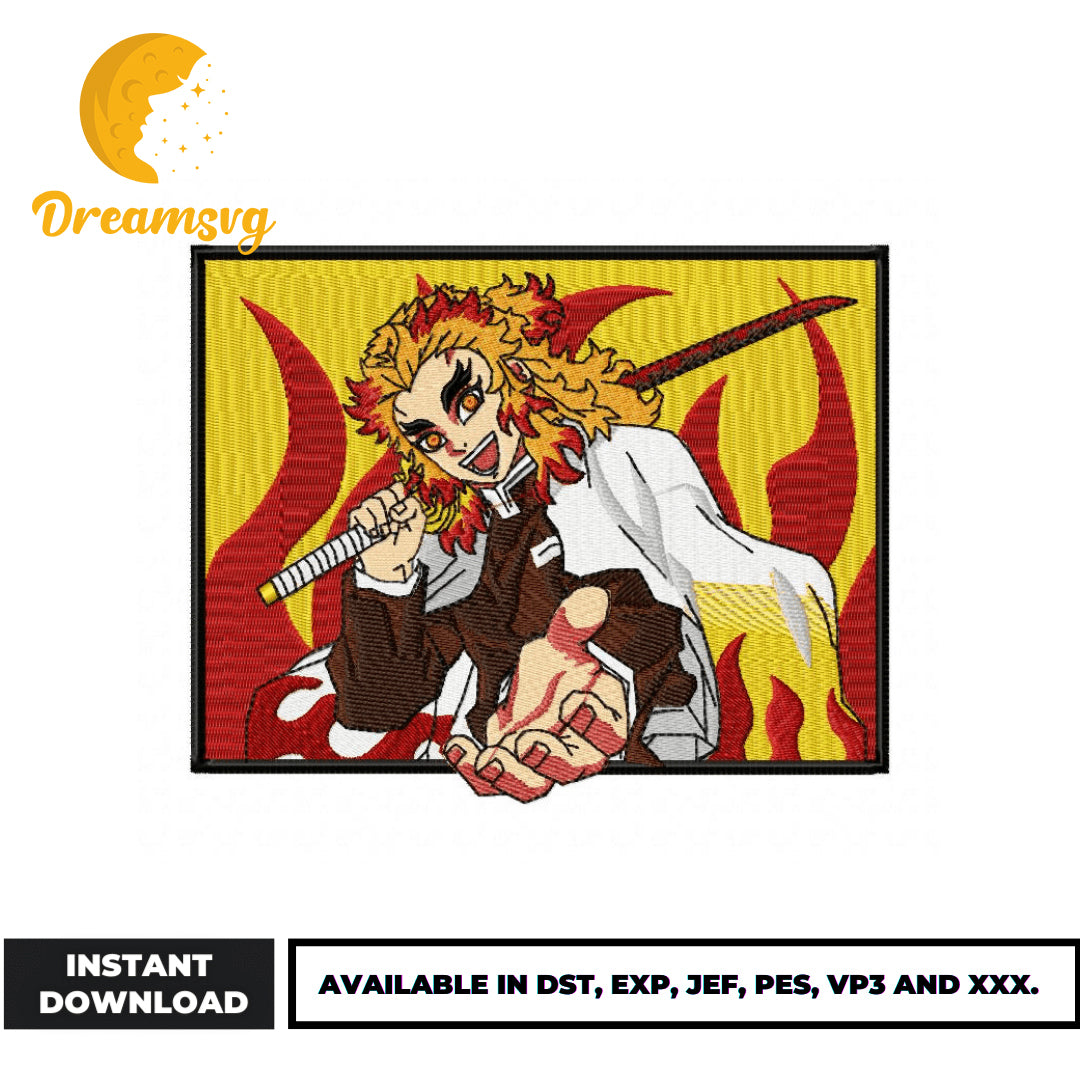 Kyojuro Rengoku embroidery design – DreamSVG Store