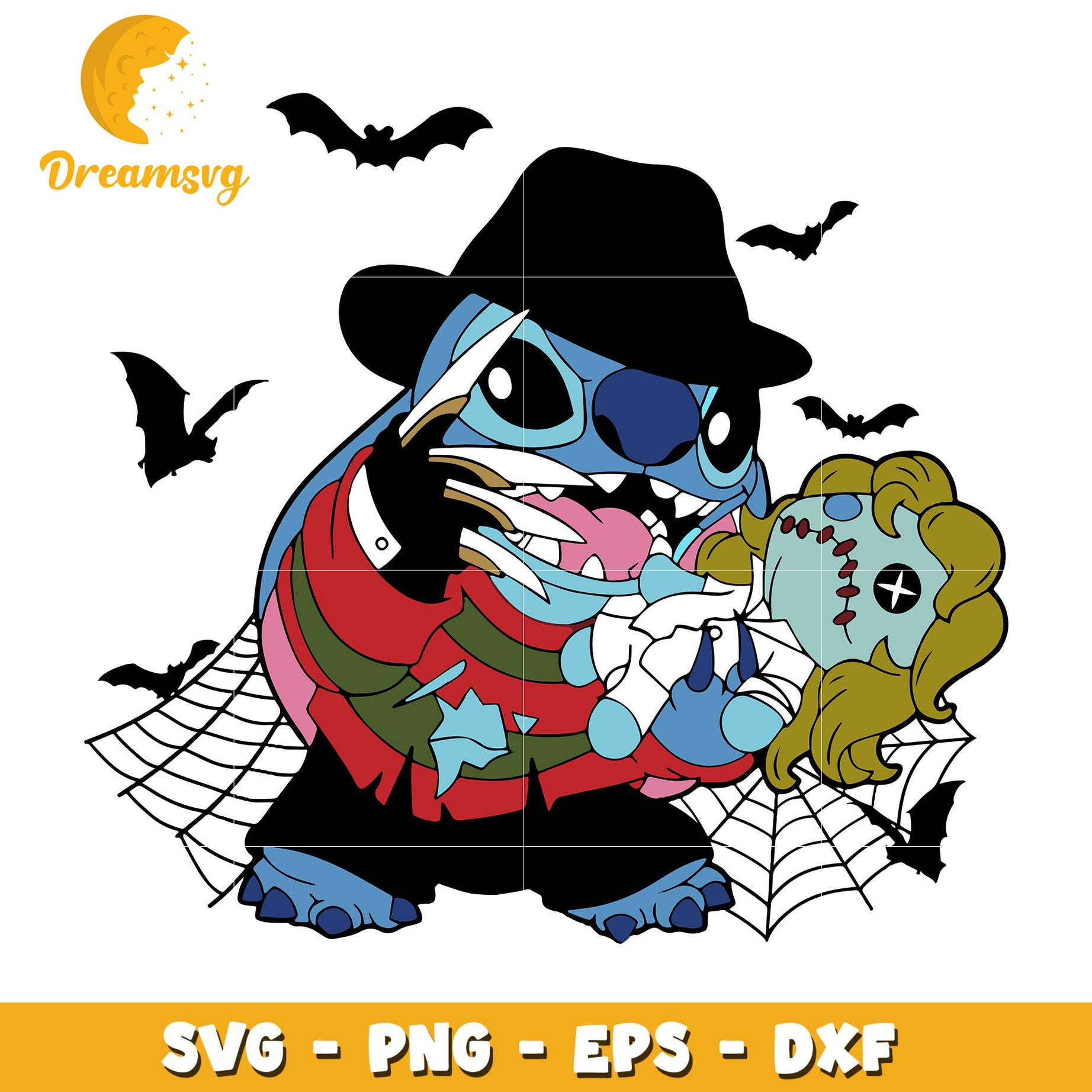 Freddy Krueger Stitch svg, Halloween svg