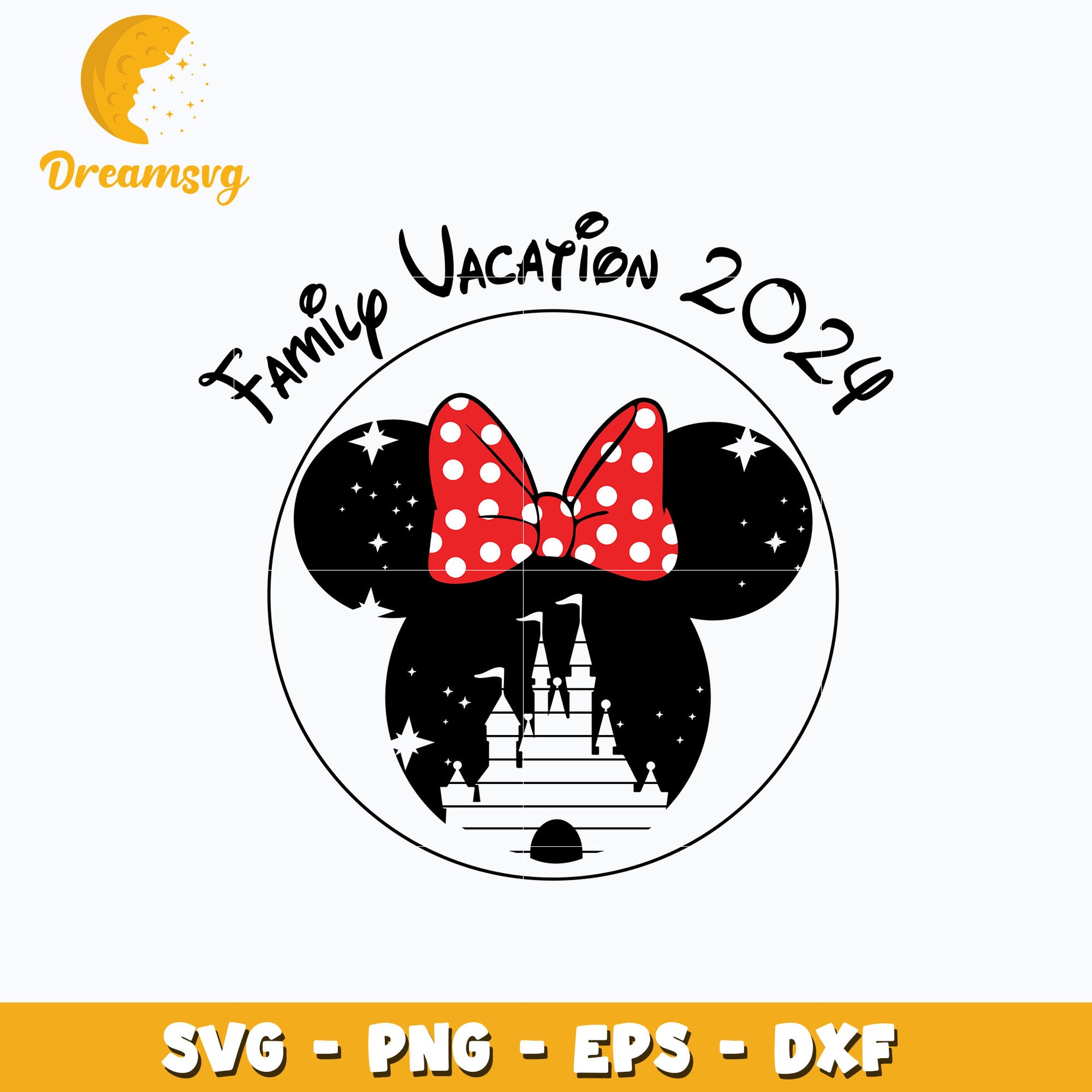 Family Vacation 2024 svg, minnie head svg, digital download