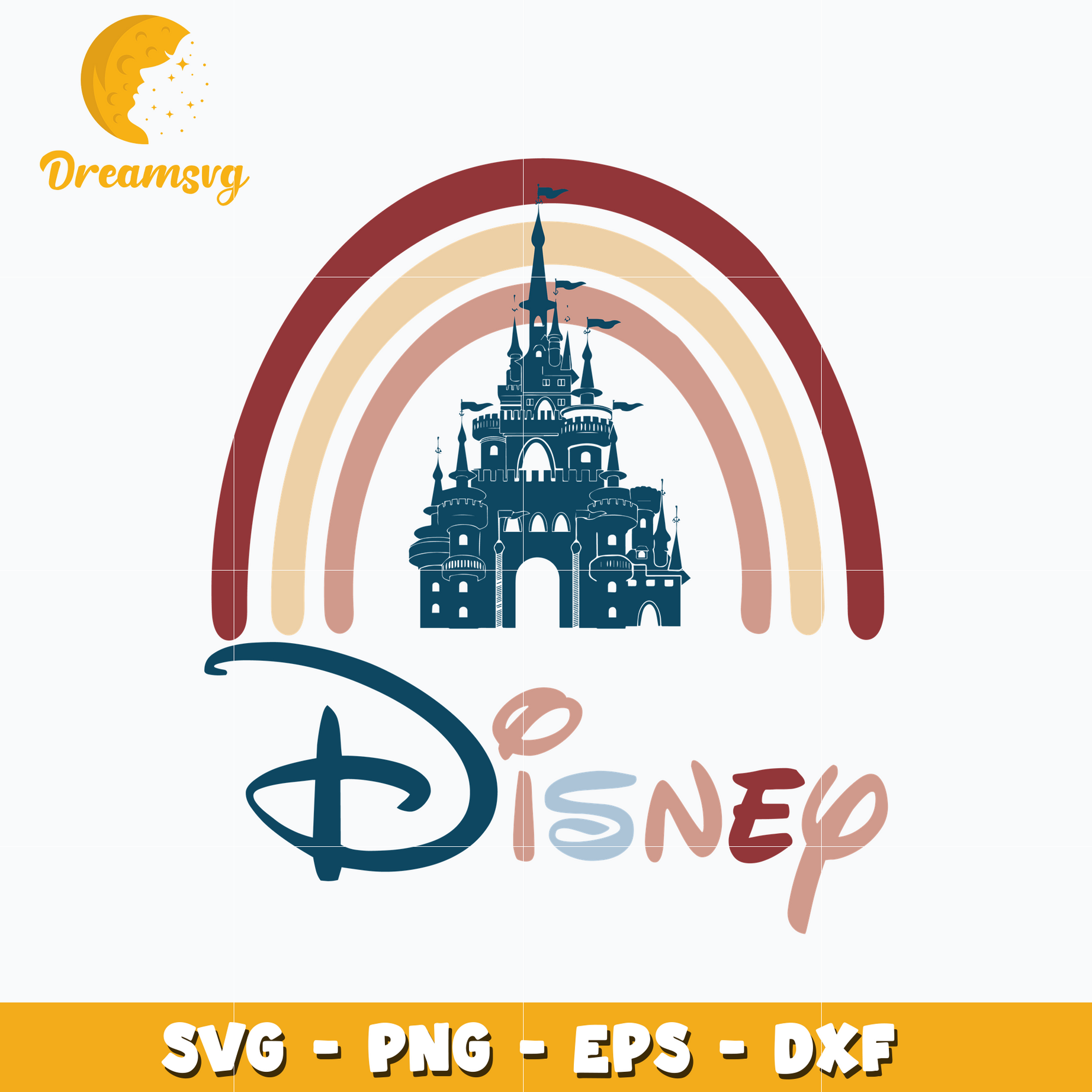 Disney Castle Rainbow svg