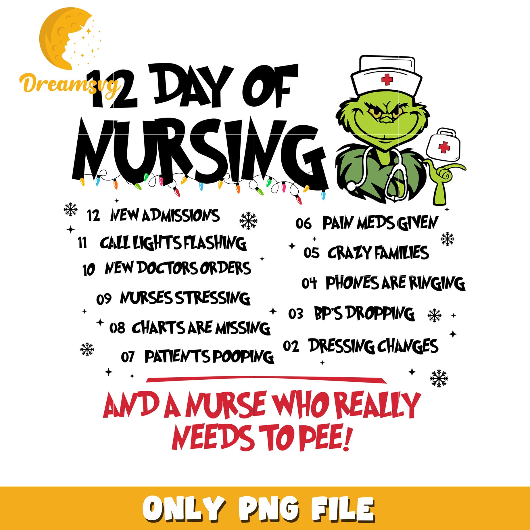 12 days of nursing png, grinch costume​ png, christmas time png