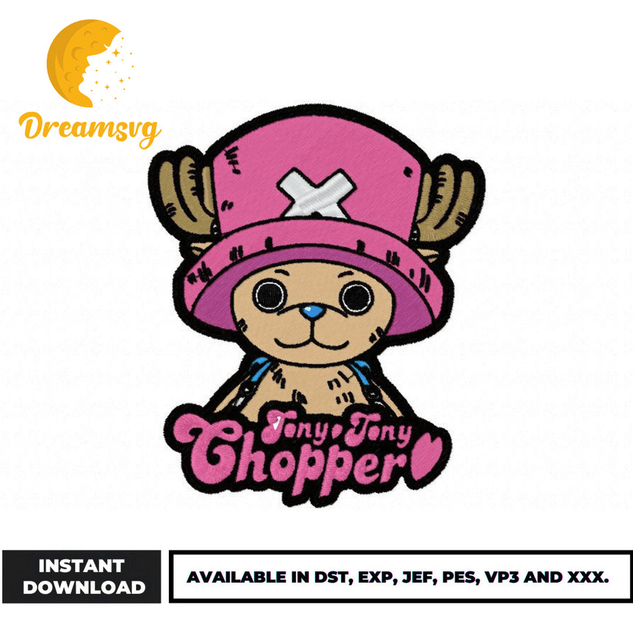 Tony Tony Chopper embroidery design, One Piece embroidery