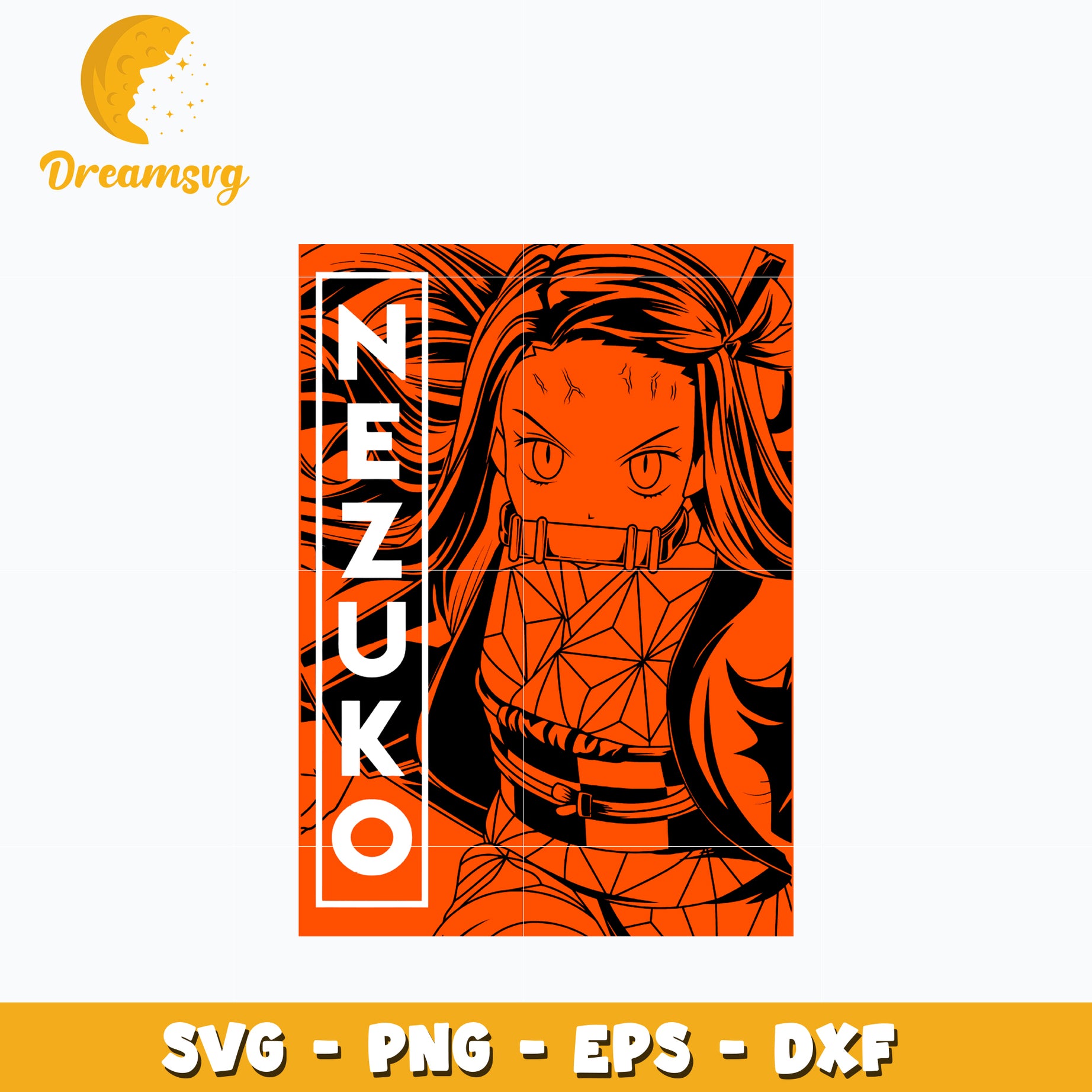 Nezuko design svg, anime svg, Kimetsu no Yaiba svg