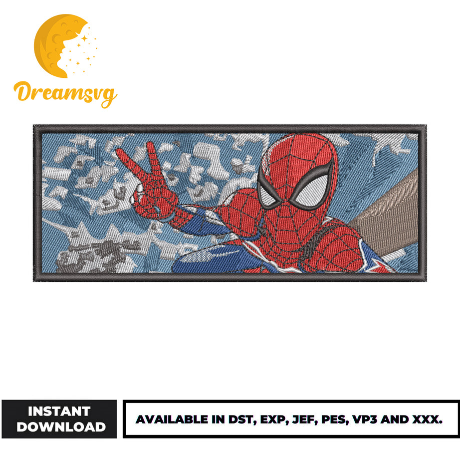 Spiderman embroidery design, Movie embroidery