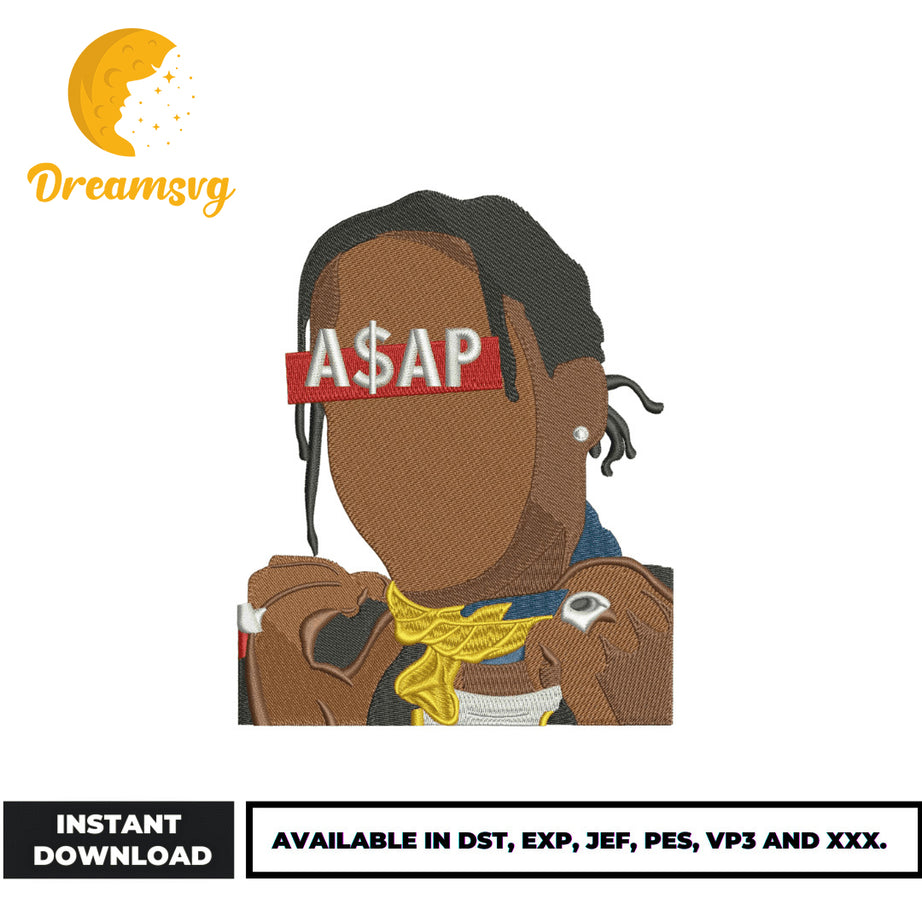 Asap Rocky embroidery design