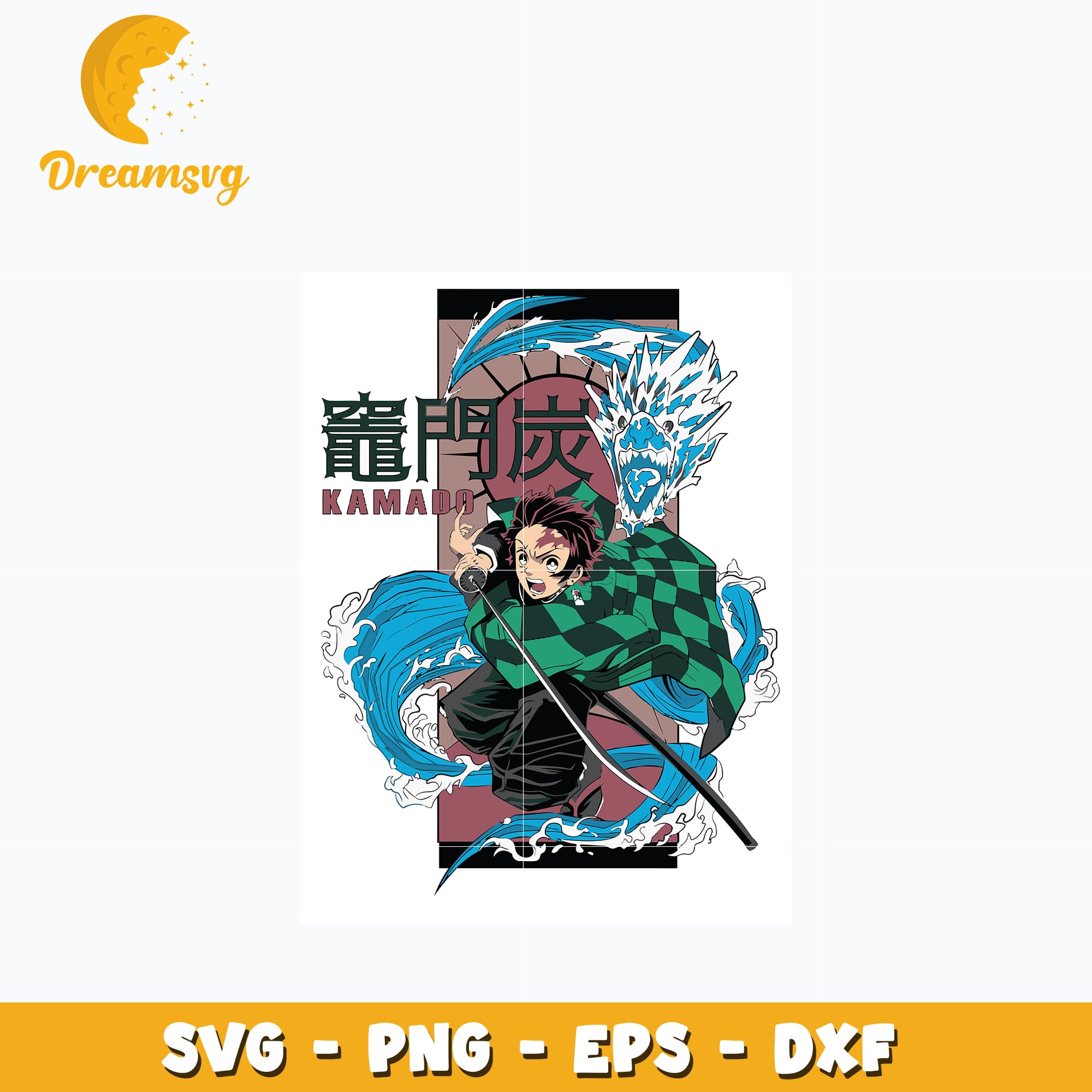 Tanjiro water breathing svg, anime svg, Kimetsu no Yaiba svg