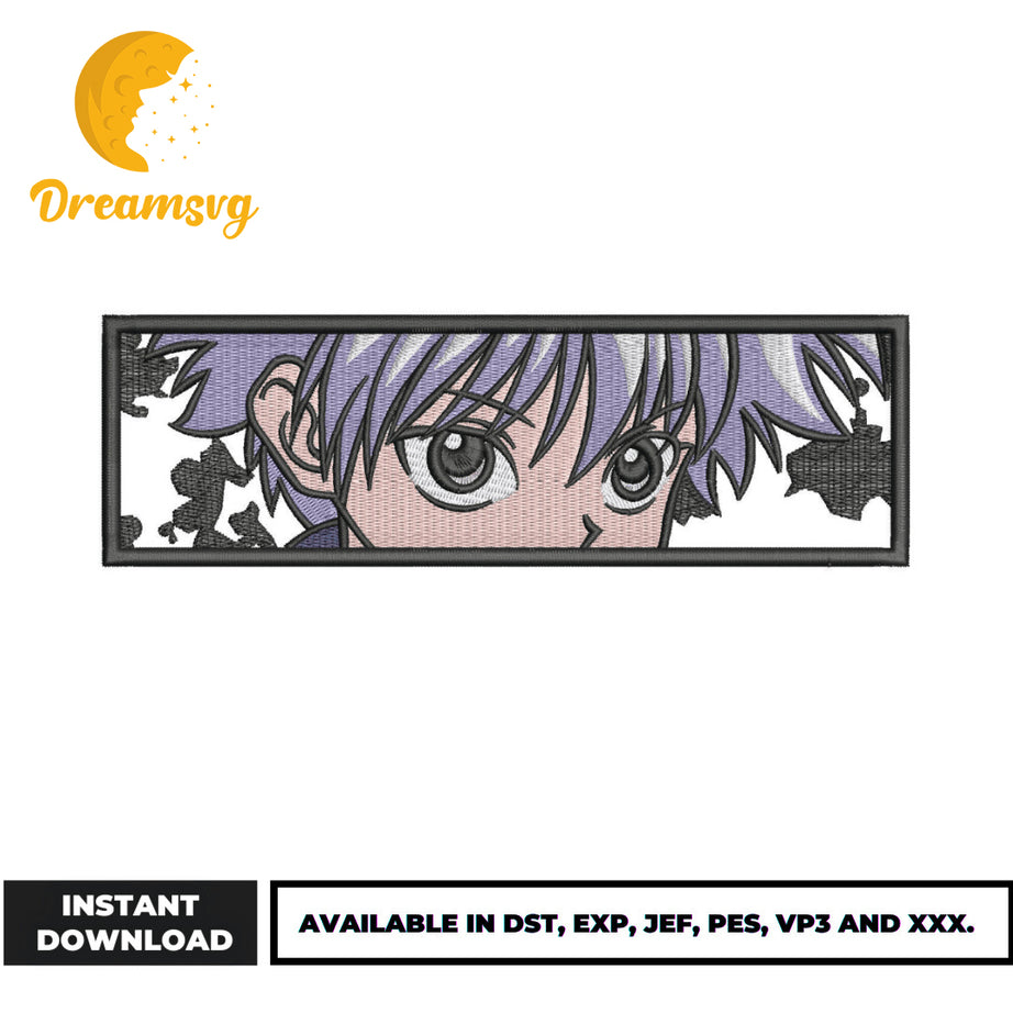 Killua Zoldyck eyes embroidery design, anime embroidery