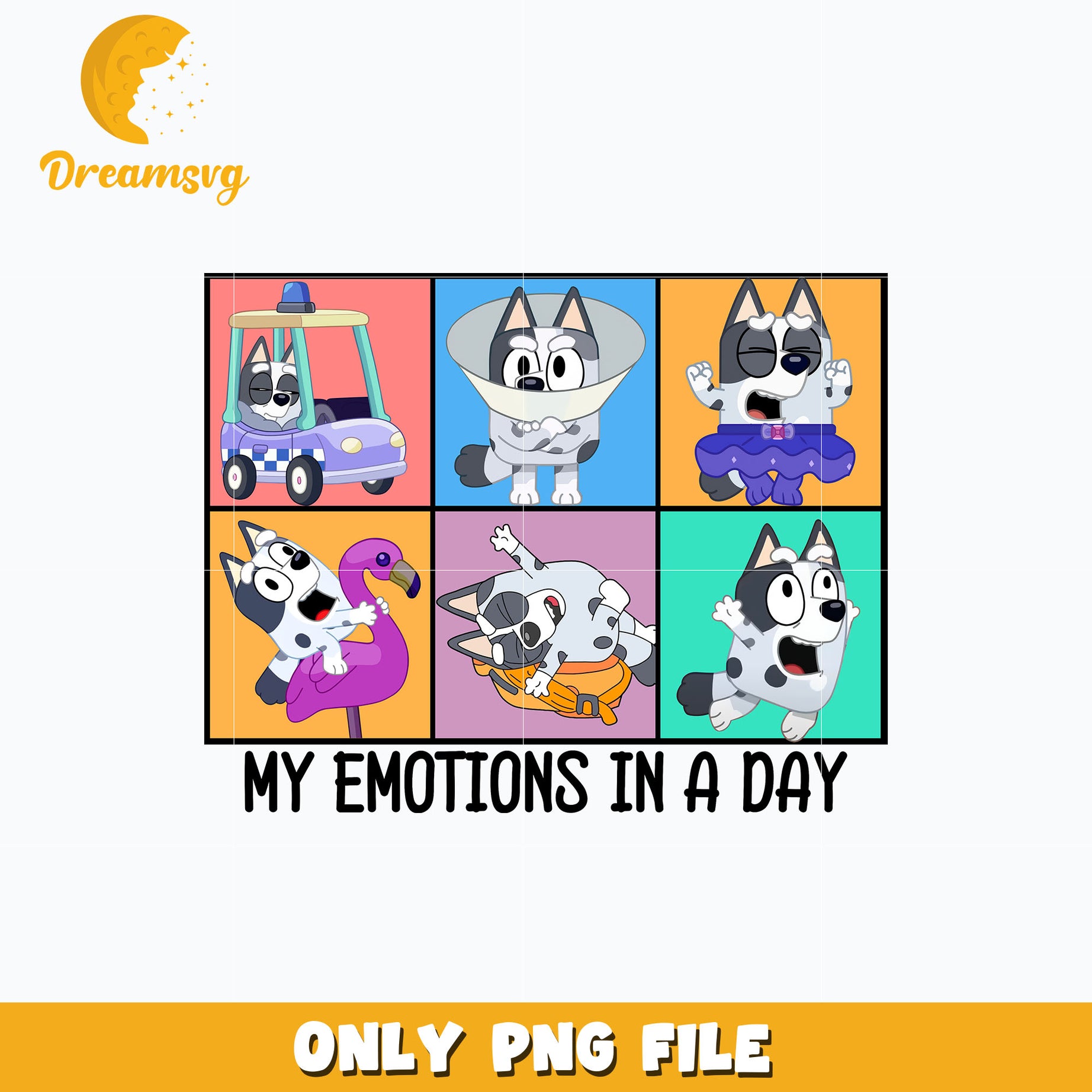 Bluey muffin my emotions in a day cartoon png