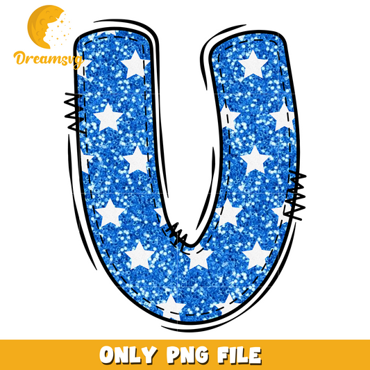 Letter U 4th of july png design