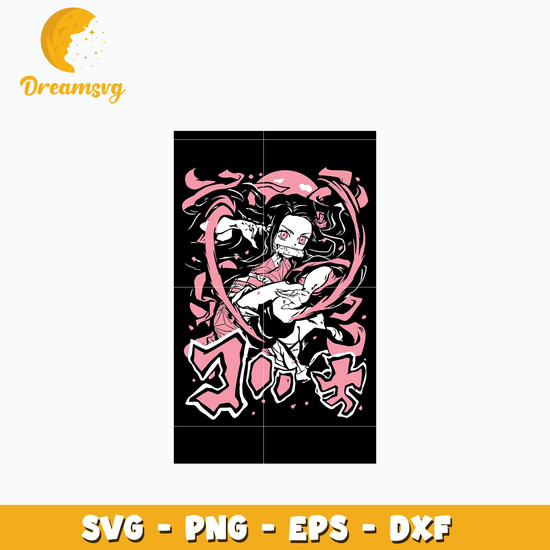 Nezuko kamado demon svg, anime svg, Kimetsu no Yaiba svg