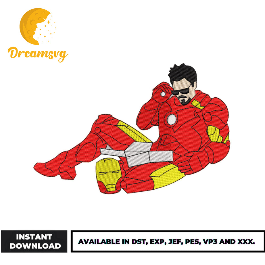 Iron Man embroidery design