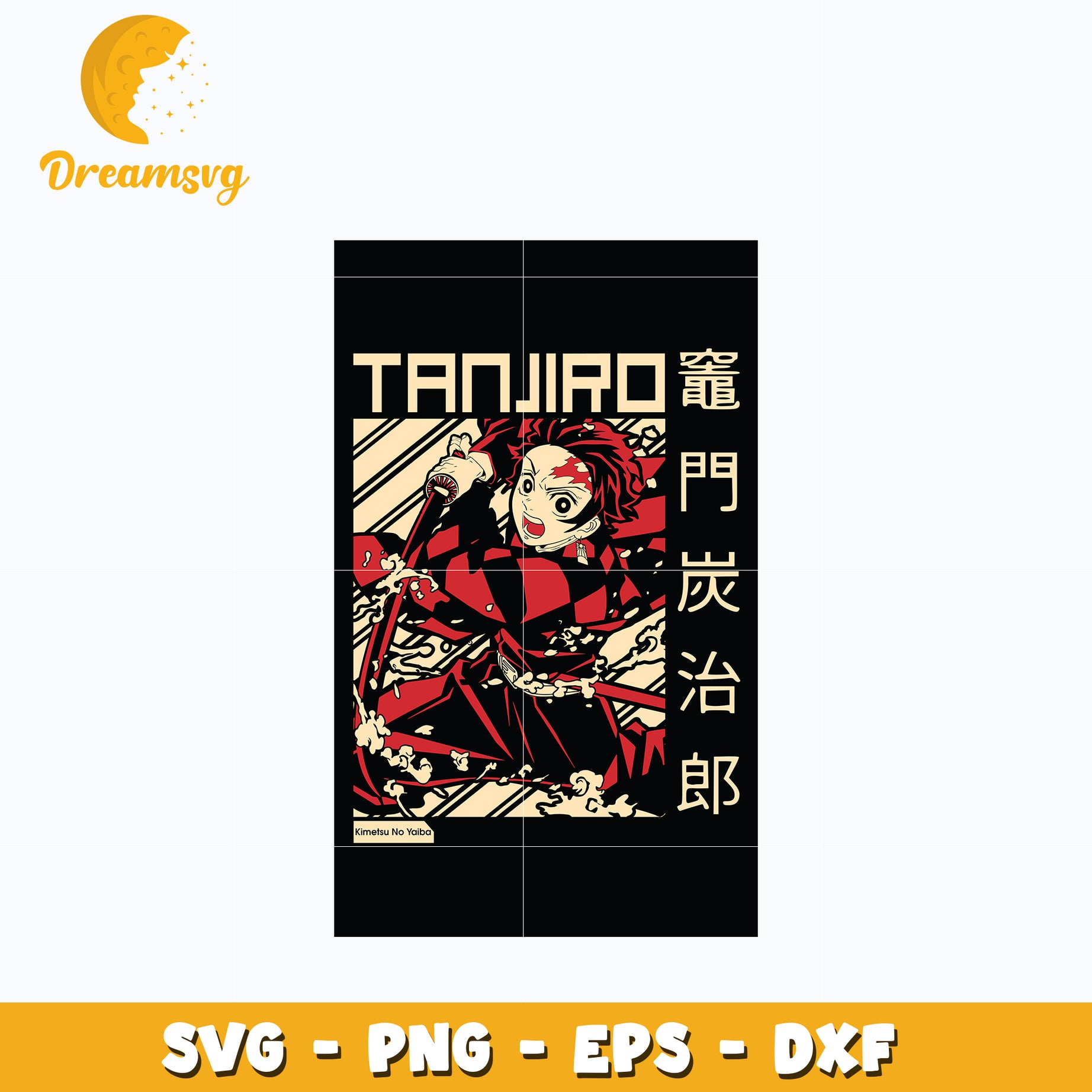 Tanjiro design svg, anime svg, Kimetsu no Yaiba svg