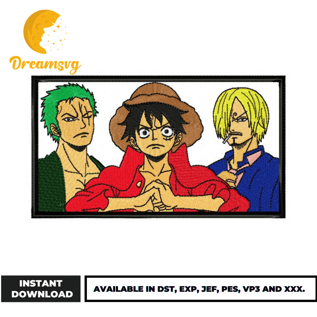 Luffy zoro sanji embroidery design – DreamSVG Store
