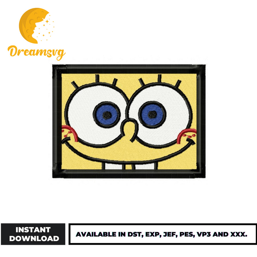 SpongeBob face embroidery design