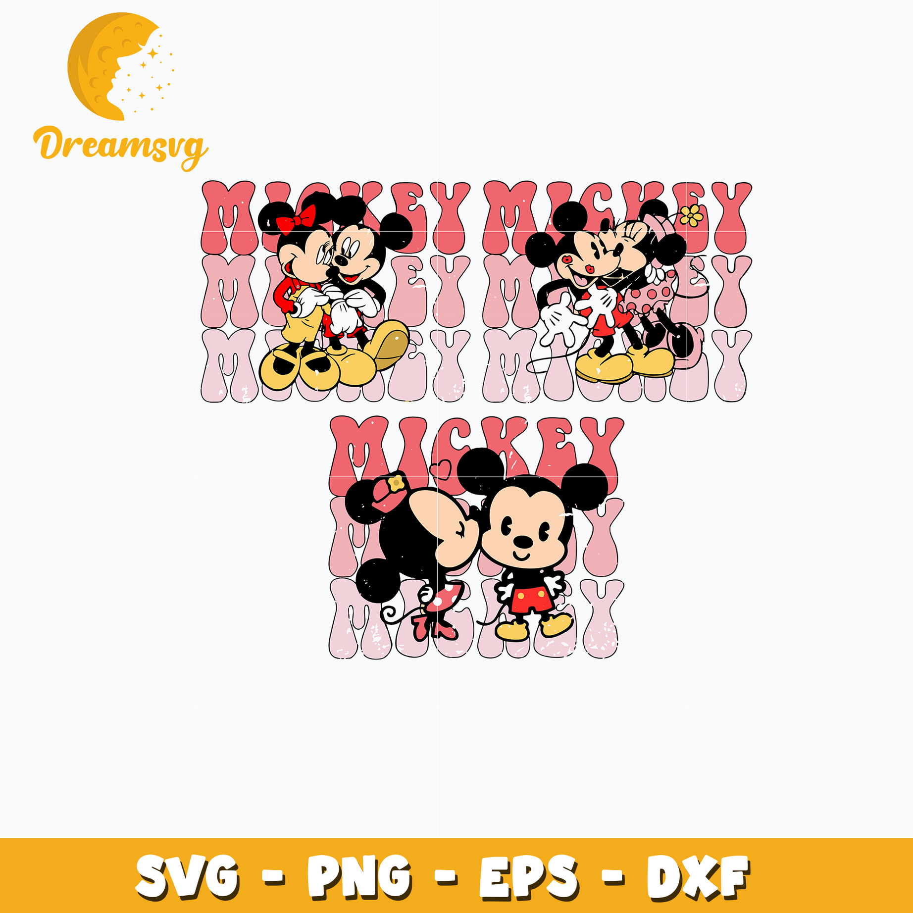 Mickey and minnie valentine day Svg